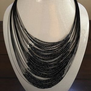 Black multi strand necklace